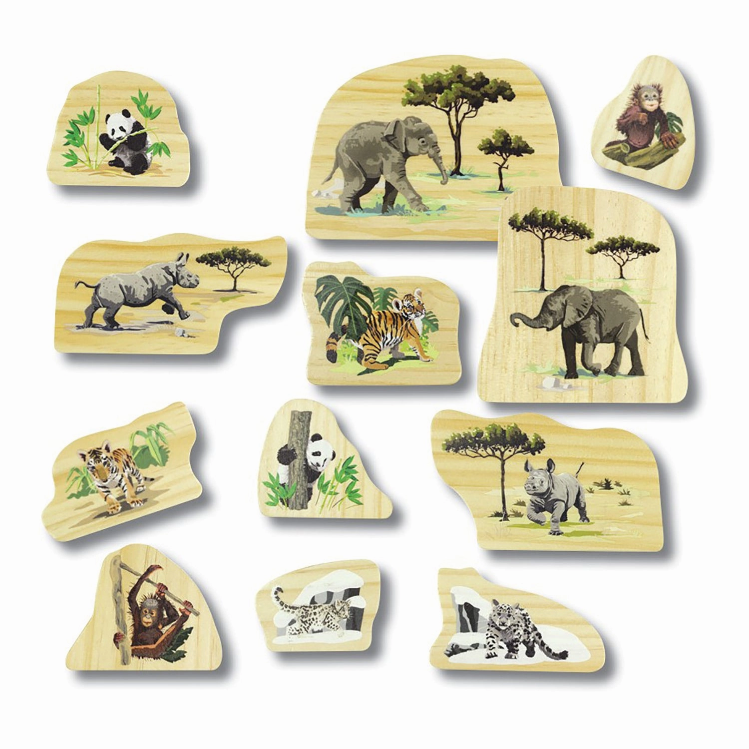 Yellow Door Endangered Animal Families Wooden Playset
