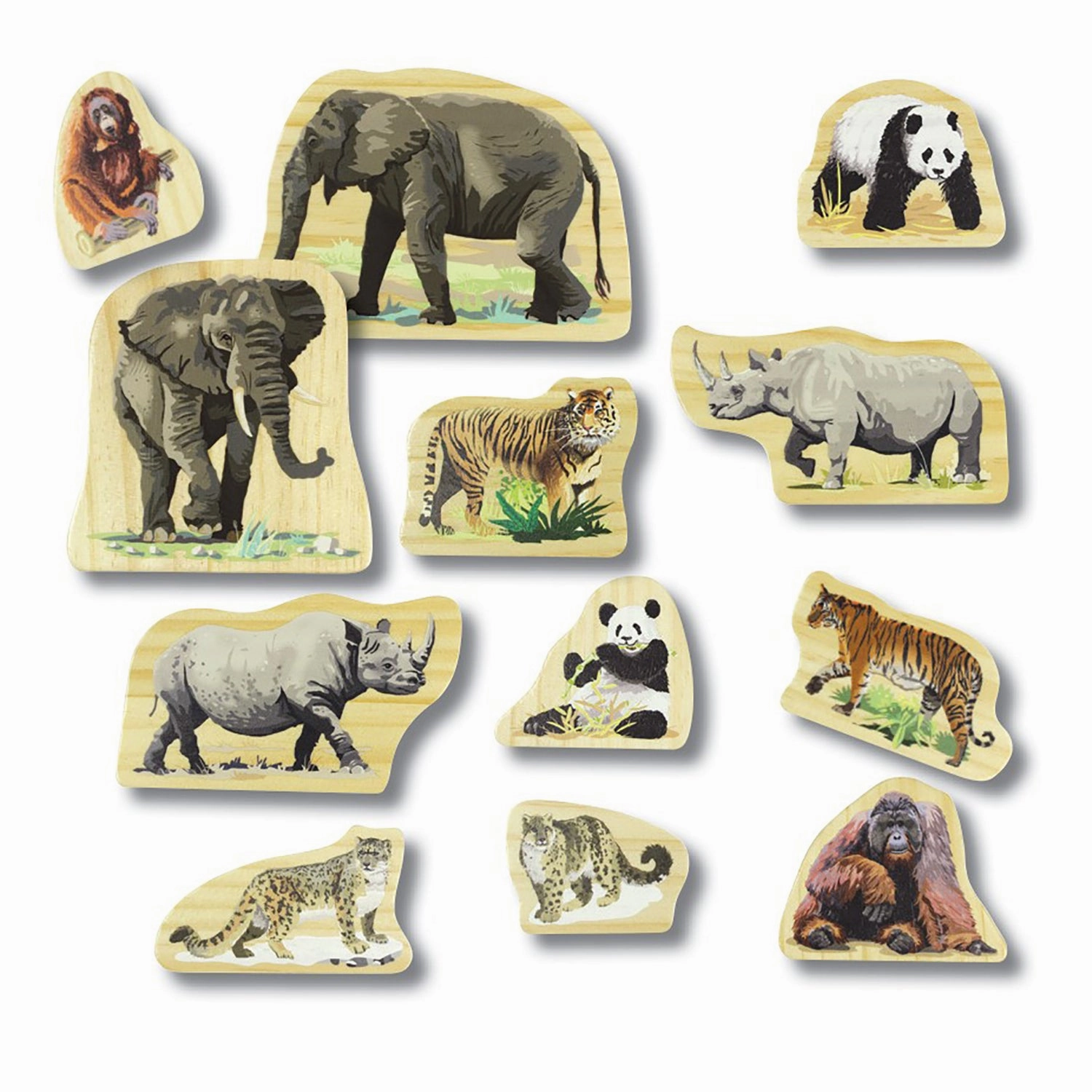 Yellow Door Endangered Animal Families Wooden Playset