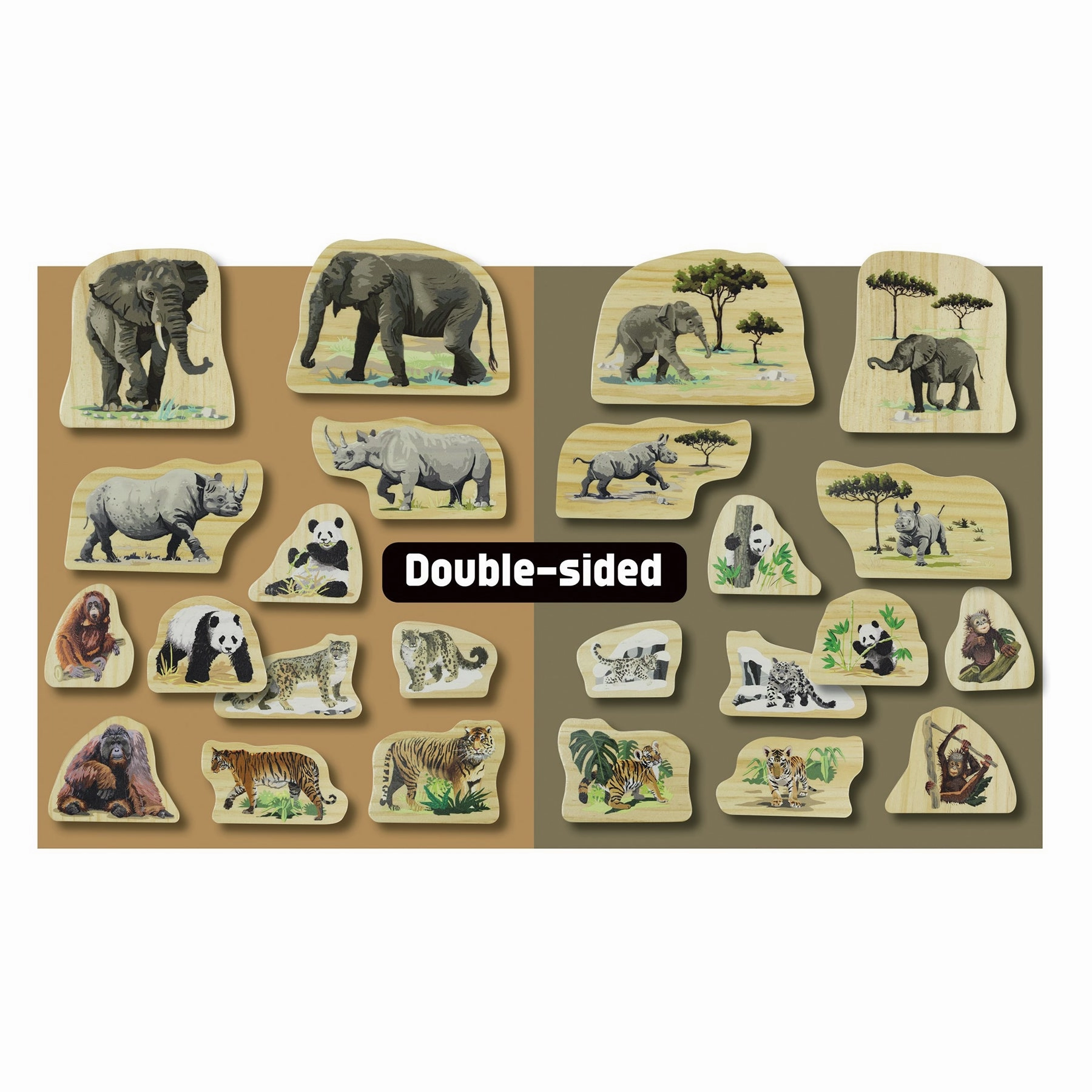 Yellow Door Endangered Animal Families Wooden Playset